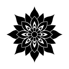 black and white flower vector
