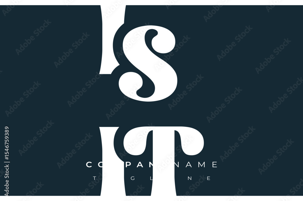 Fototapete it creative abstract typography logo design. elegant logo combining bold typography and creative sha
