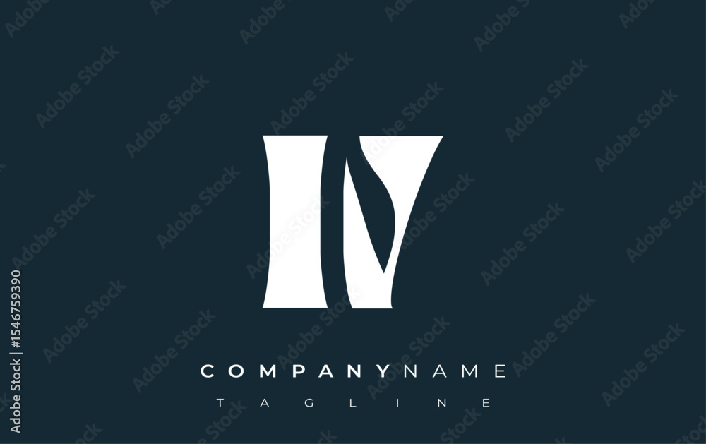 Fototapete iv creative abstract typography logo design. elegant logo combining bold typography and creative sha