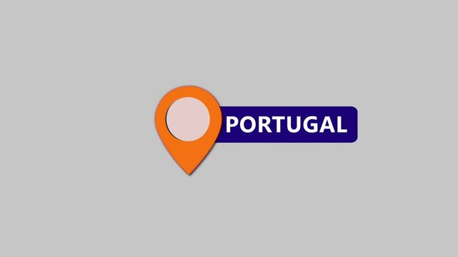 Portugal location tag icon with text