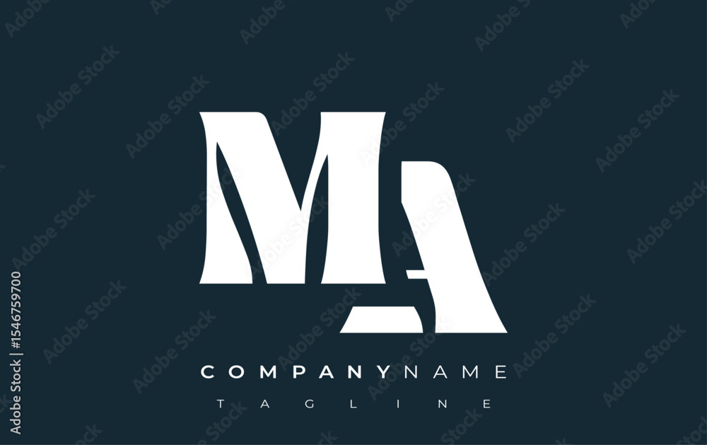 Fototapete ma creative abstract typography logo design. elegant logo combining bold typography and creative sha