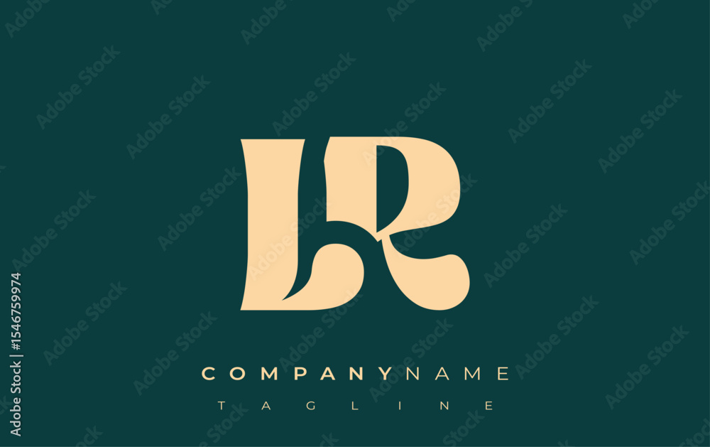 Fototapete lr creative abstract typography logo design. elegant logo combining bold typography and creative sha