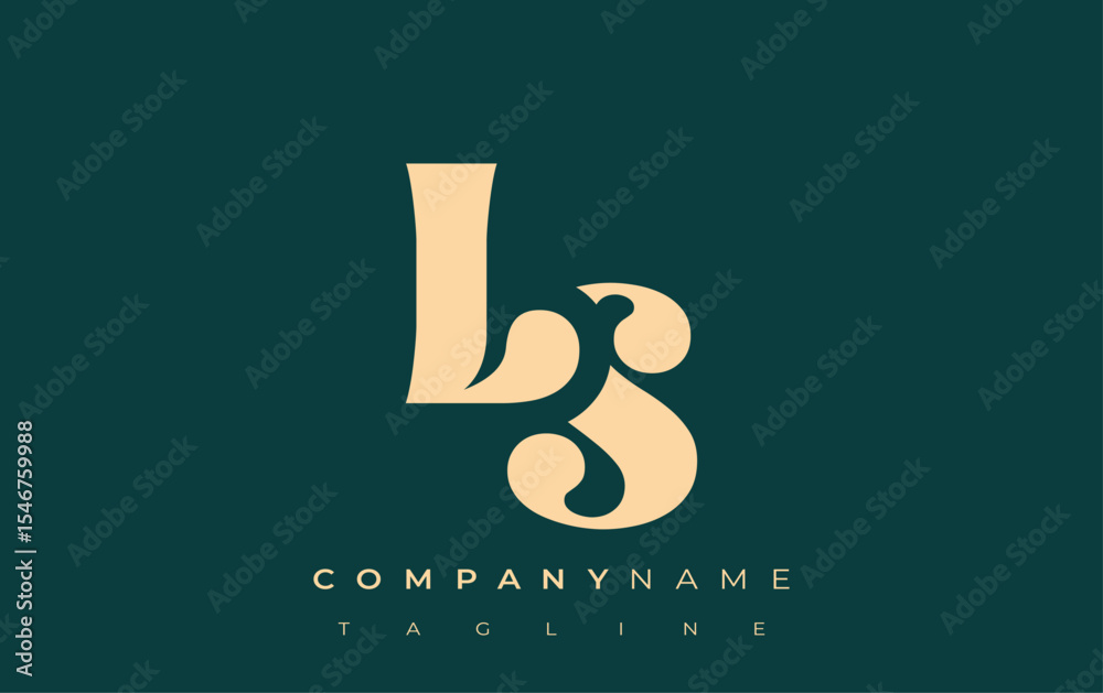 Fototapete ls creative abstract typography logo design. elegant logo combining bold typography and creative sha