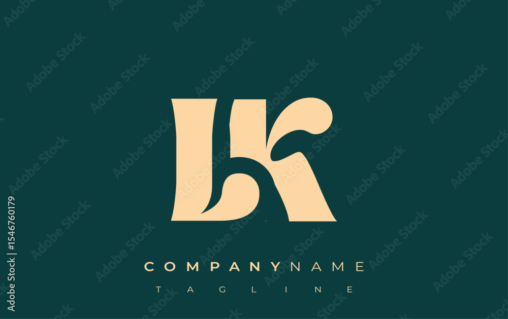 Fototapete lk creative abstract typography logo design. elegant logo combining bold typography and creative sha