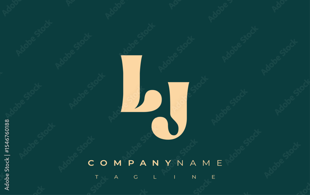 Fototapete lj creative abstract typography logo design. elegant logo combining bold typography and creative sha