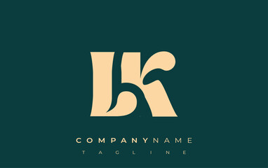 LK Creative Abstract Typography Logo Design. Elegant logo combining bold typography and creative shapes, ideal for branding and identity solutions.