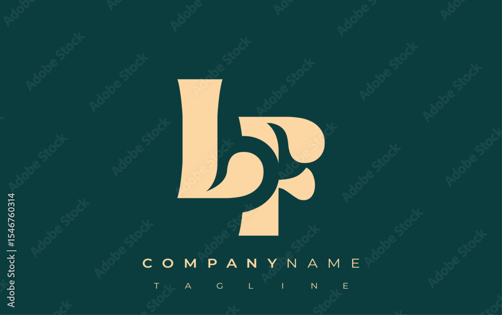 Fototapete lf creative abstract typography logo design. elegant logo combining bold typography and creative sha