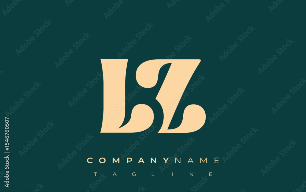 Fototapete lz creative abstract typography logo design. elegant logo combining bold typography and creative sha