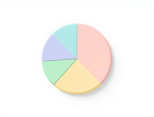 Obraz premium A clean and editable pie chart vector with pastel segments, designed in flat style on a white background. Great for infographics, reports, and templates.