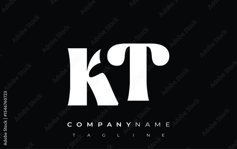 Fototapete kt creative abstract typography logo design. elegant logo combining bold typography and creative sha