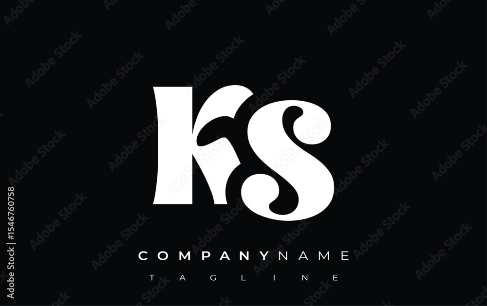 Fototapete ks creative abstract typography logo design. elegant logo combining bold typography and creative sha
