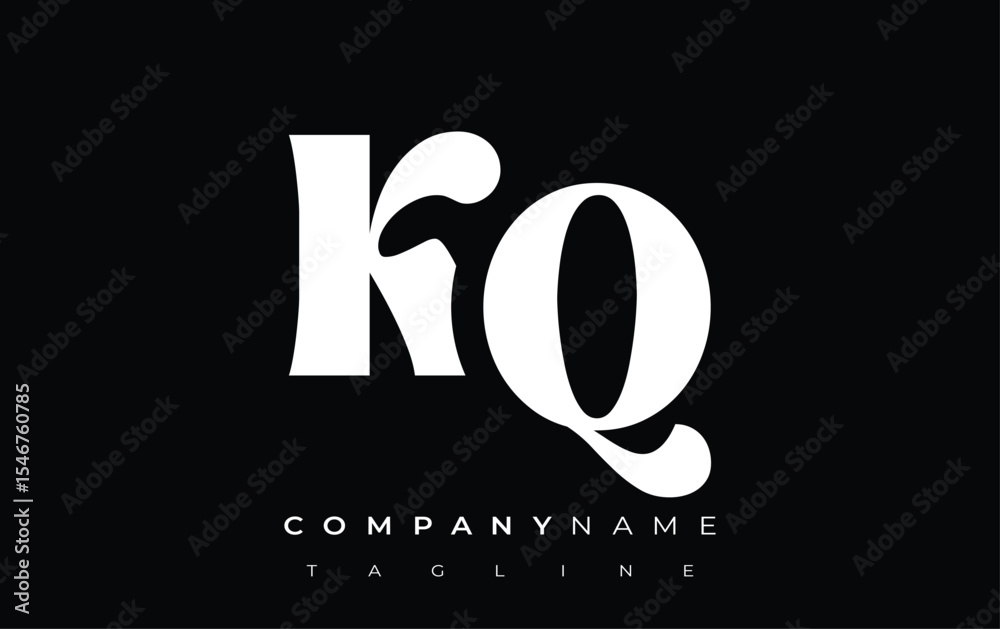Fototapete kq creative abstract typography logo design. elegant logo combining bold typography and creative sha