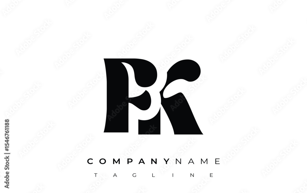 Fototapete fk creative abstract typography logo design. elegant logo combining bold typography and creative sha