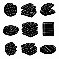 Waffle cookies assortment breakfast sweet snack