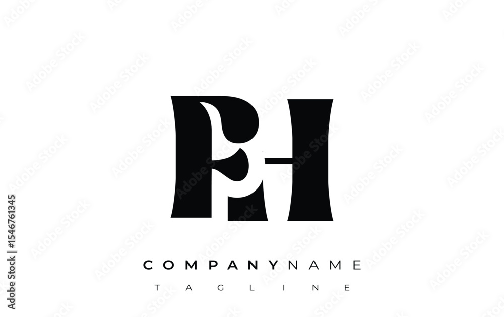 Fototapete fh creative abstract typography logo design. elegant logo combining bold typography and creative sha