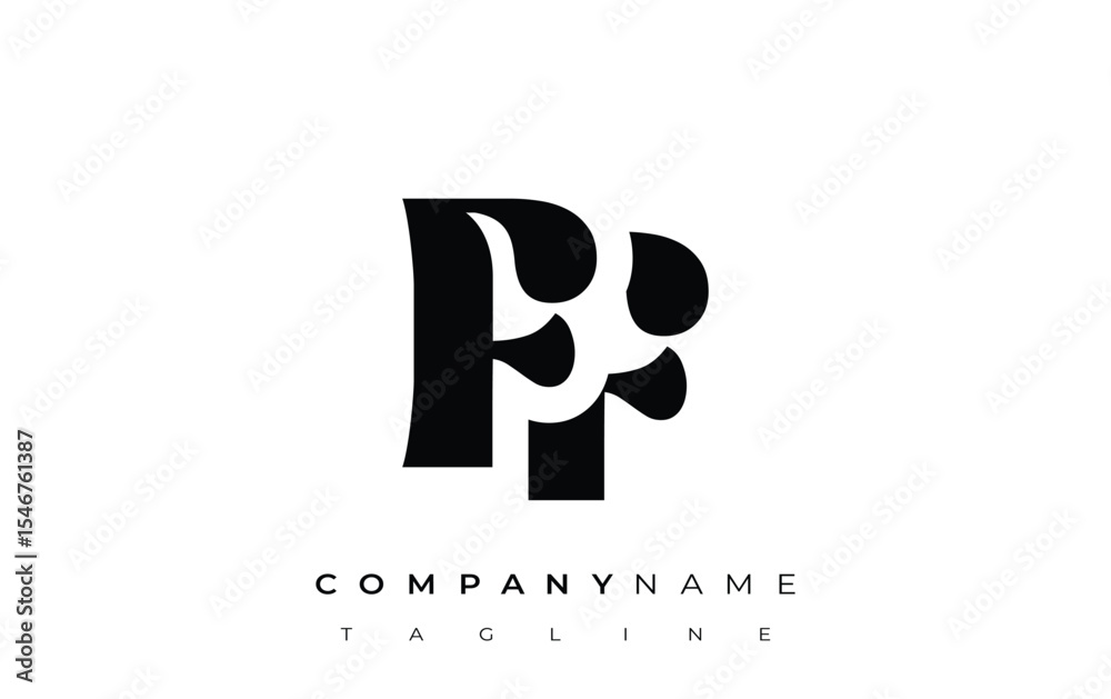 Fototapete ff creative abstract typography logo design. elegant logo combining bold typography and creative sha