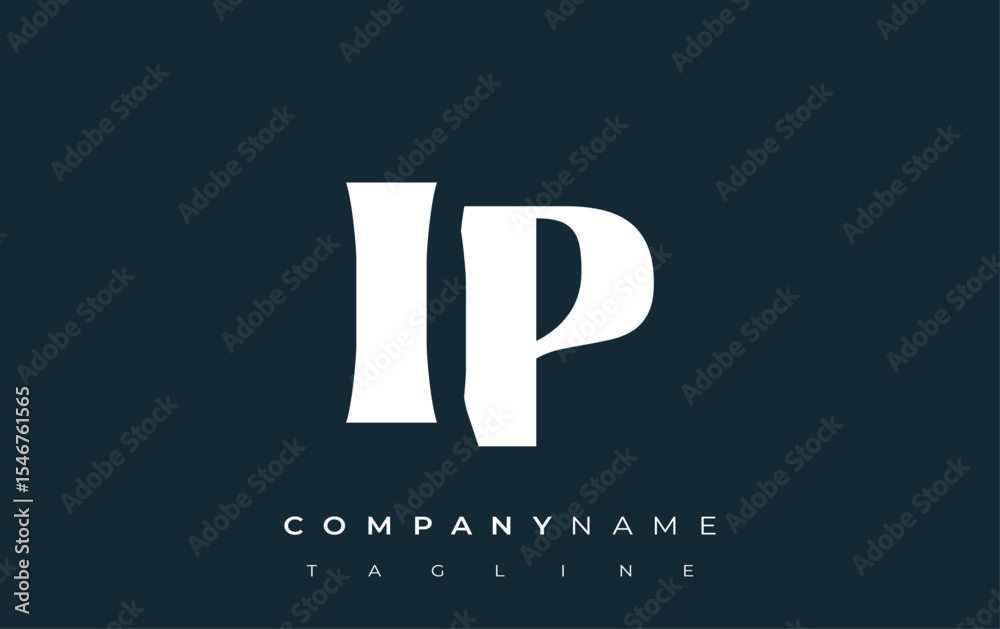 Fototapete ip creative abstract typography logo design. elegant logo combining bold typography and creative sha