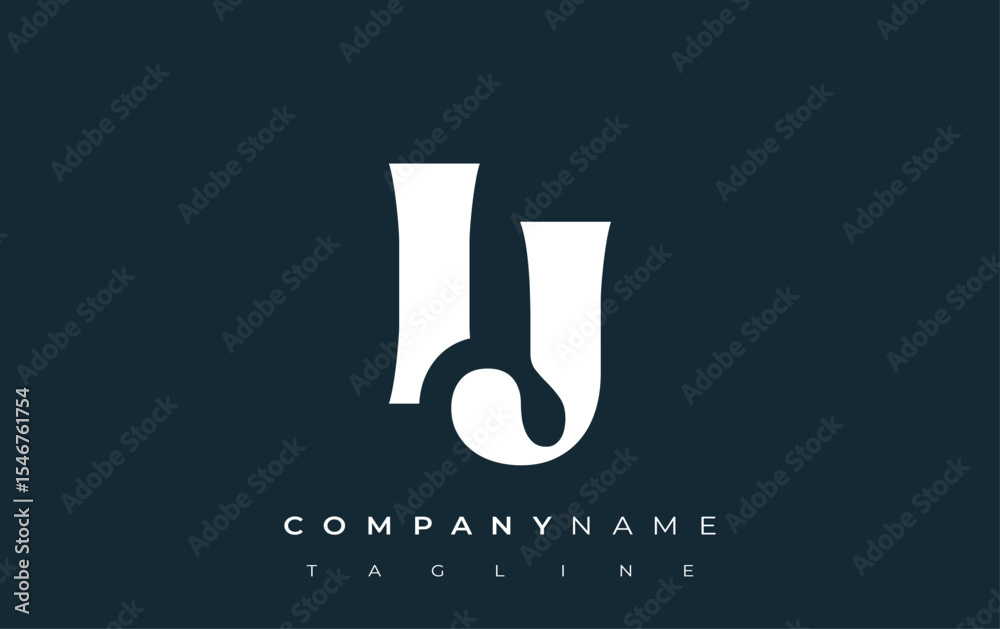Fototapete ij creative abstract typography logo design. elegant logo combining bold typography and creative sha