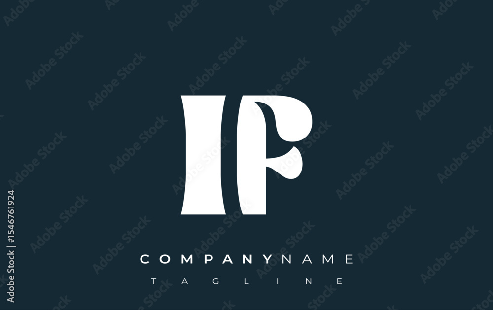 Fototapete if creative abstract typography logo design. elegant logo combining bold typography and creative sha