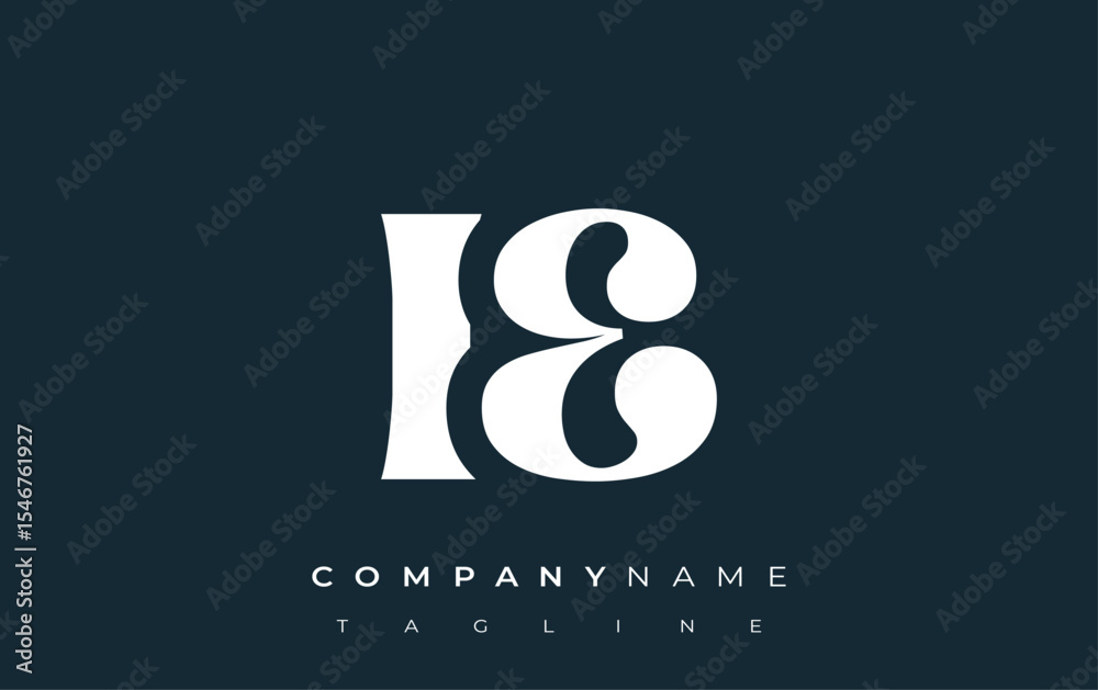 Fototapete ie creative abstract typography logo design. elegant logo combining bold typography and creative sha