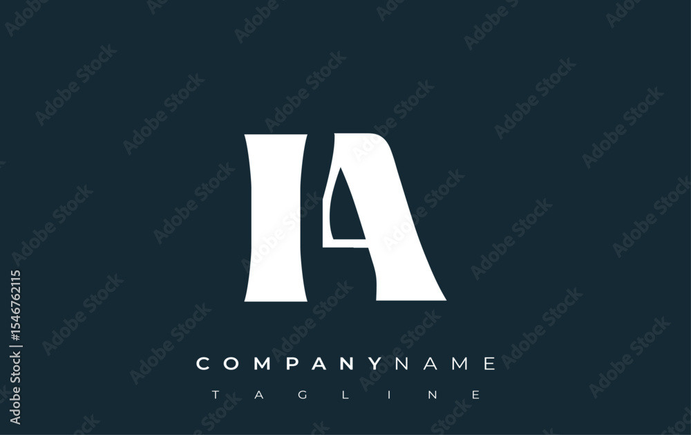 Fototapete ia creative abstract typography logo design. elegant logo combining bold typography and creative sha