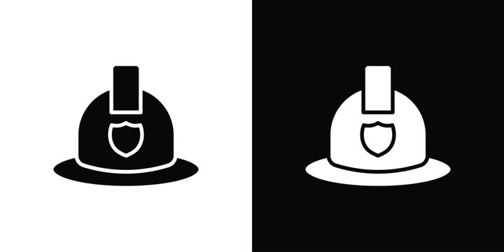 Construction safety helmet icon of a flat style vector