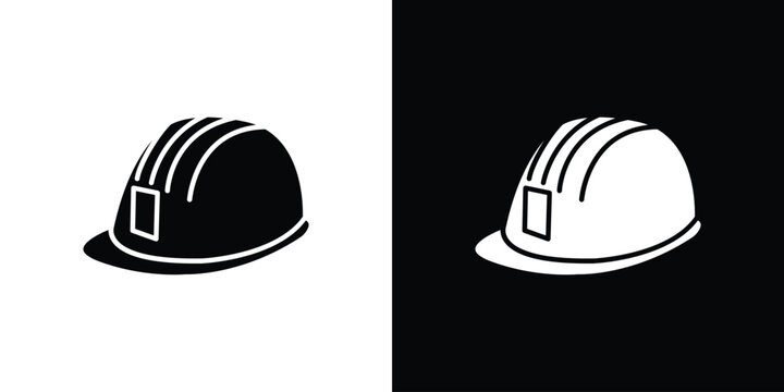 Construction safety helmet icon of a flat style vector