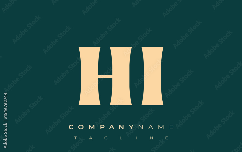 Fototapete hi creative abstract typography logo design. elegant logo combining bold typography and creative sha