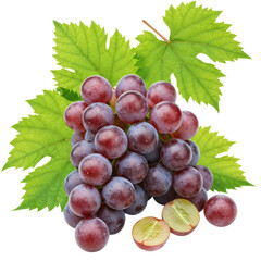 Bunch of fresh ripe juicy pink grapes PNG 