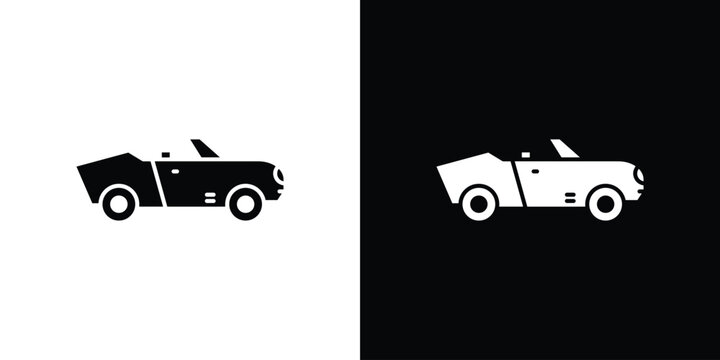 Convertible car icon of a flat style vector