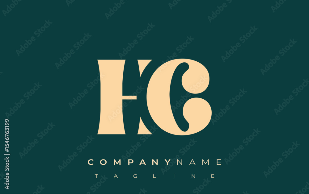 Fototapete hc creative abstract typography logo design. elegant logo combining bold typography and creative sha