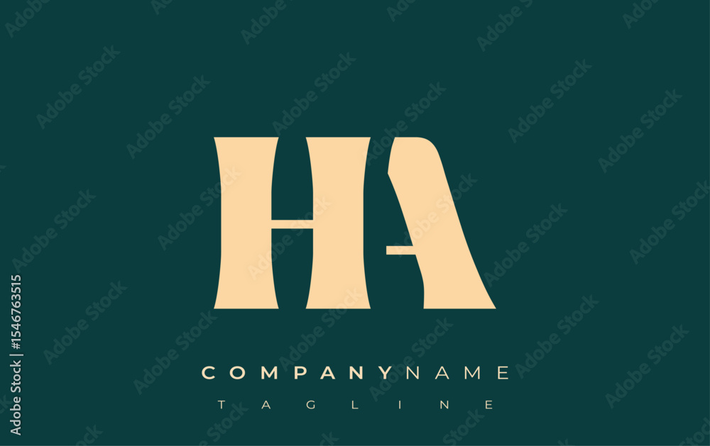 Fototapete ha creative abstract typography logo design. elegant logo combining bold typography and creative sha
