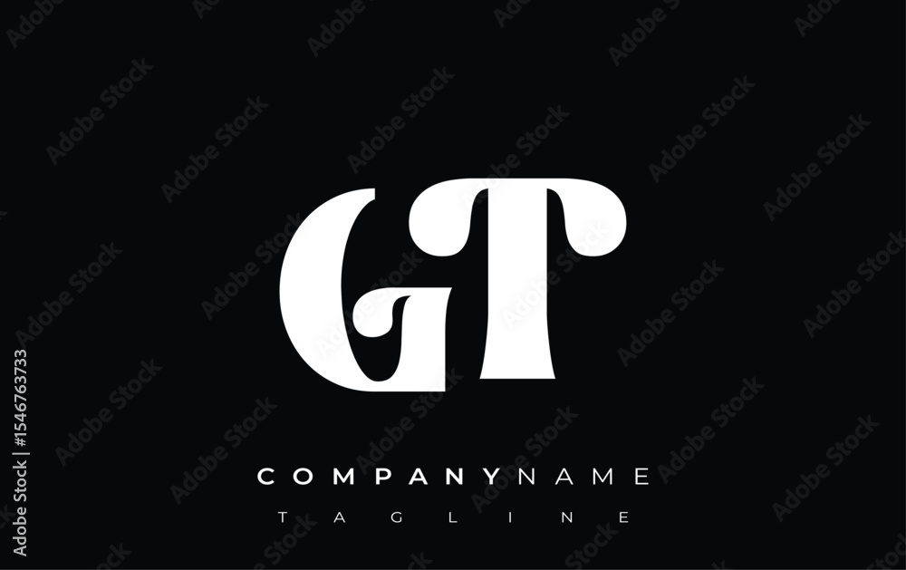 Fototapete gt creative abstract typography logo design. elegant logo combining bold typography and creative sha