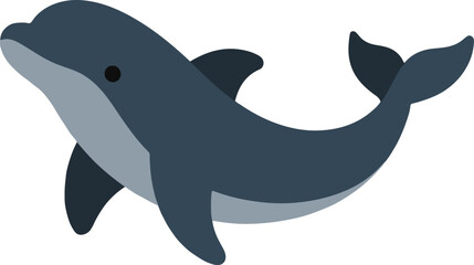 Playful dolphin illustration aquatic mammal vector graphic