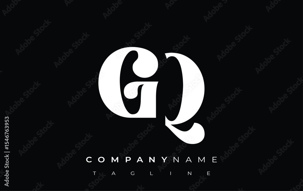 Fototapete gq creative abstract typography logo design. elegant logo combining bold typography and creative sha