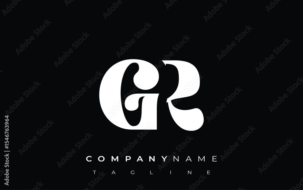 Fototapete gr creative abstract typography logo design. elegant logo combining bold typography and creative sha