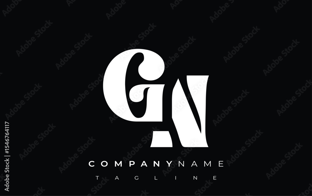 Fototapete gn creative abstract typography logo design. elegant logo combining bold typography and creative sha
