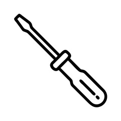 Screwdriver icon vector line art and outline vector icon