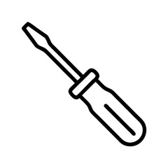 Screwdriver icon vector line art and outline vector icon