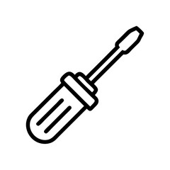 Screwdriver icon vector line art and outline vector icon