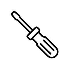 Screwdriver icon vector line art and outline vector icon