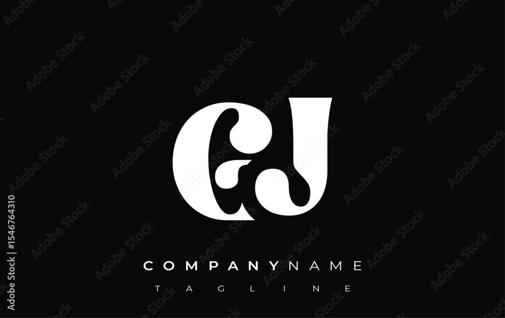 Fototapete gj creative abstract typography logo design. elegant logo combining bold typography and creative sha