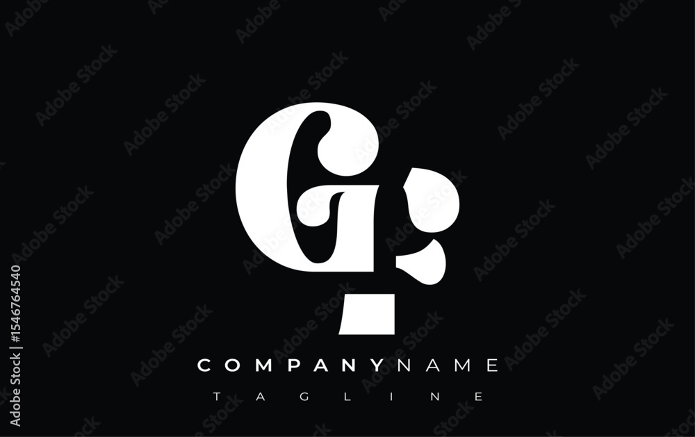 Fototapete gf creative abstract typography logo design. elegant logo combining bold typography and creative sha