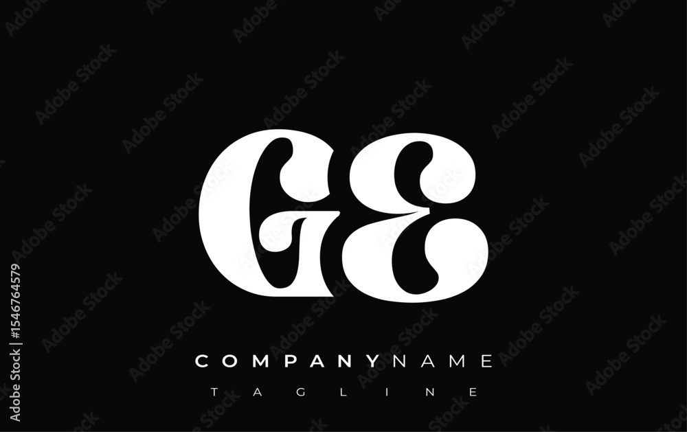 Fototapete ge creative abstract typography logo design. elegant logo combining bold typography and creative sha