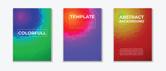 Colorful Style Backgrounds Set in Colorfull Modern Template and Design