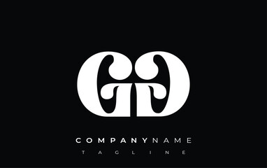 GG Creative Abstract Typography Logo Design. Elegant logo combining bold typography and creative shapes, ideal for branding and identity solutions.