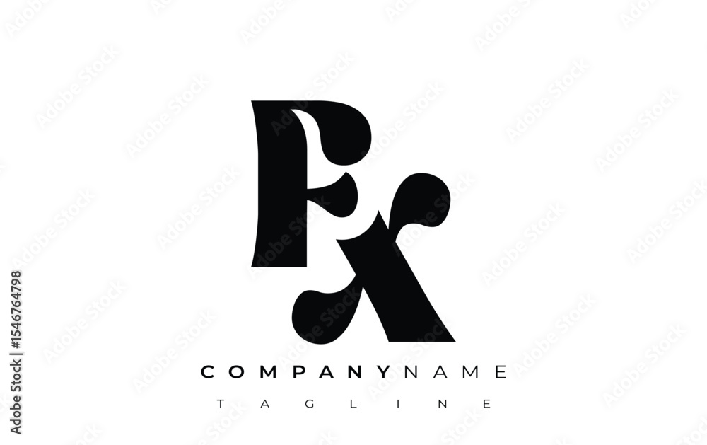 Fototapete fx creative abstract typography logo design. elegant logo combining bold typography and creative sha