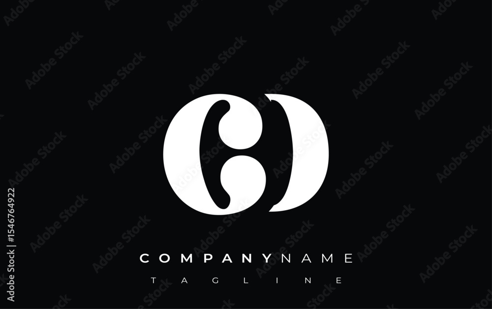 Fototapete cd creative abstract typography logo design. elegant logo combining bold typography and creative sha