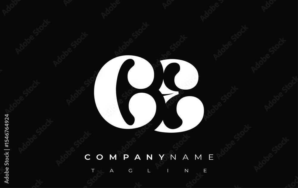 Fototapete ce creative abstract typography logo design. elegant logo combining bold typography and creative sha