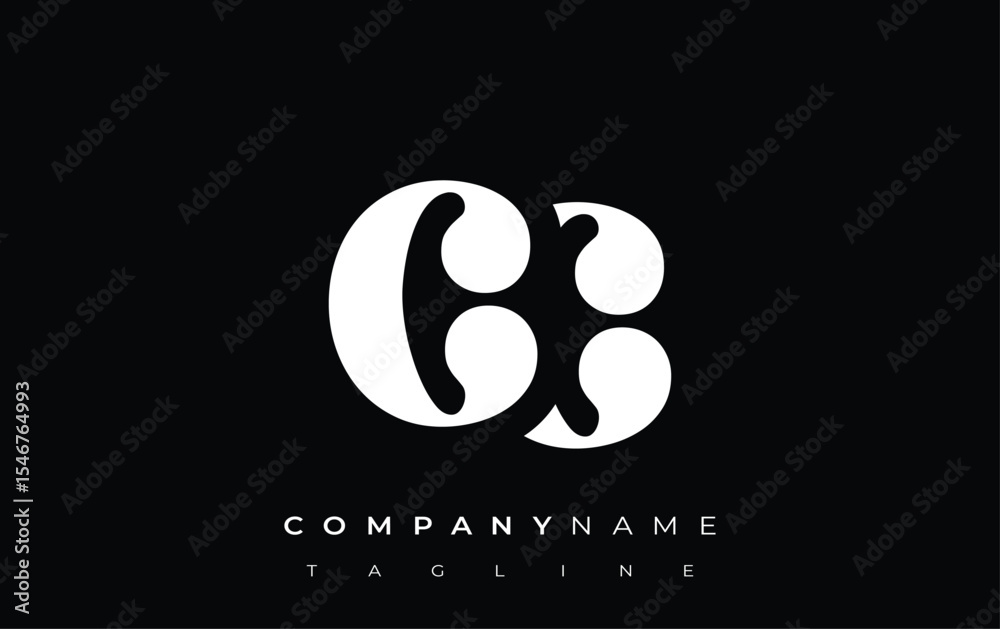 Fototapete cc creative abstract typography logo design. elegant logo combining bold typography and creative sha